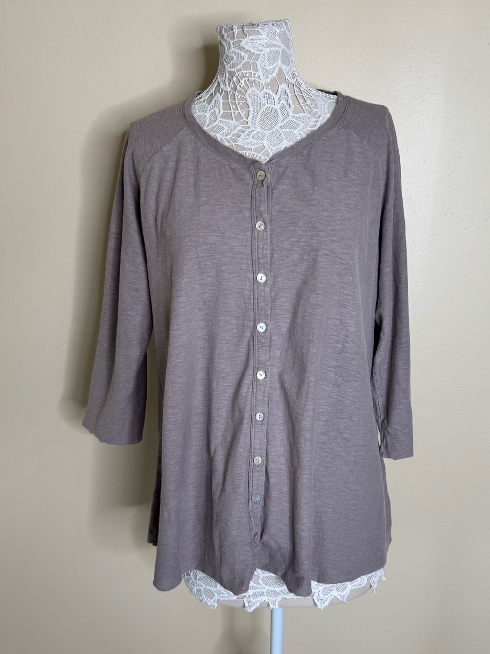Cut Loose Slub Knit Button Front Relaxed Top size 2X Cotton Linen Lagenlook
